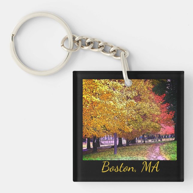 Boston, Massachusetts Fall Foliage Schlüsselanhänger (Vorderseite)
