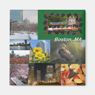 Boston, Massachusetts FotoCollage Magnet