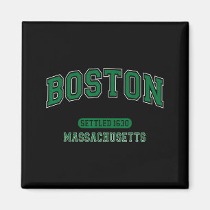 Boston Massachusetts Gegründet 1630 Vintage Sport Magnet
