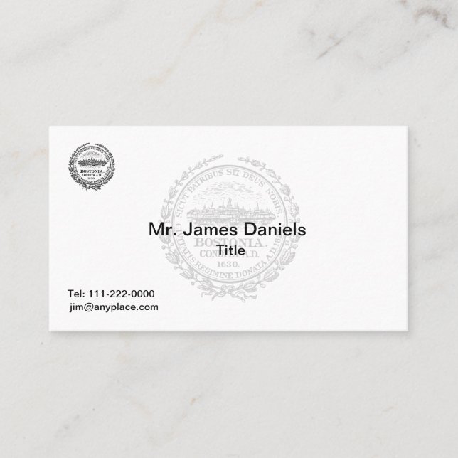 Boston Massachusetts Great Siegel Visitenkarte (Vorderseite)