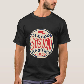 Boston Massachusetts HandIllustrierte Typografie T-Shirt