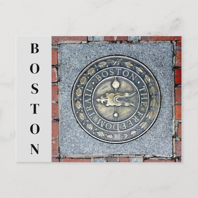 Boston Massachusetts Historic Freedom Trail Marker Postkarte (Vorderseite)