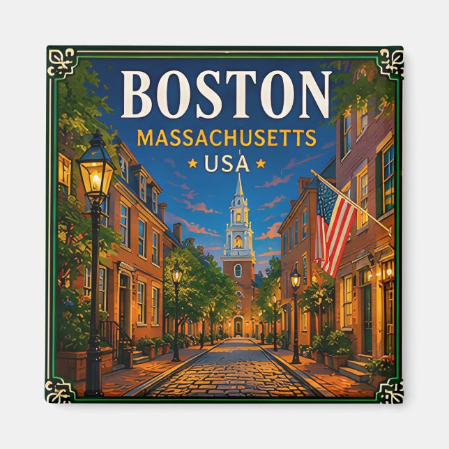 🍁 Boston Massachusetts Historischer Besuch 🍁 Magnet (Vorne)