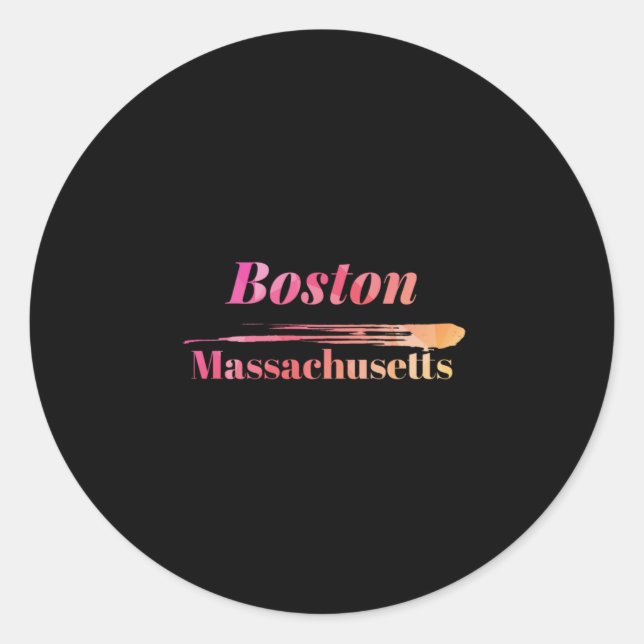 Boston Massachusetts Low Poly Runder Aufkleber (Vorderseite)