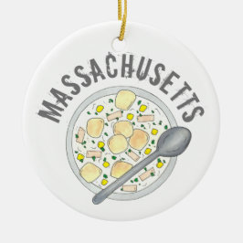 Boston Massachusetts New England Clam Chowder Keramik Ornament
