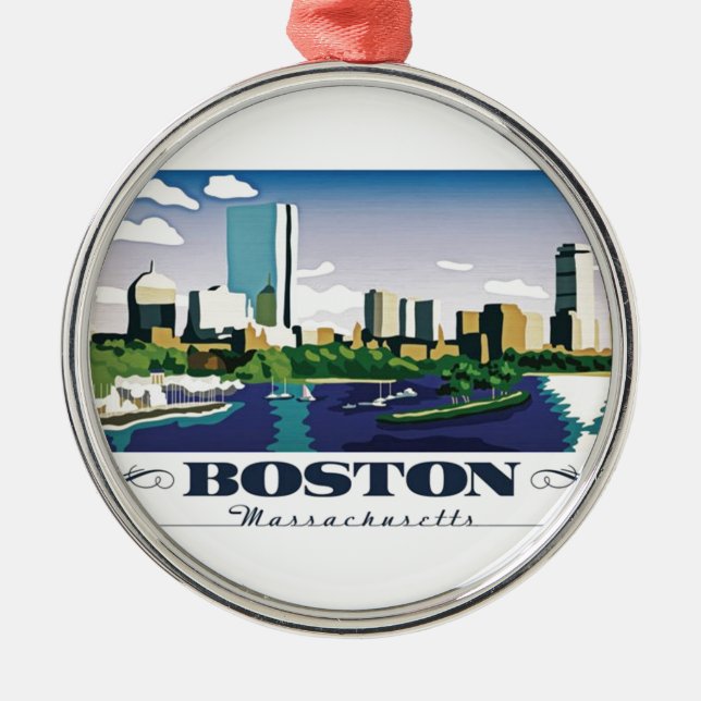 Boston, Massachusetts Ornament Aus Metall (Vorne)