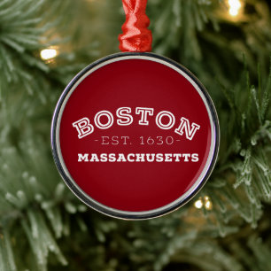 Boston Massachusetts Ornament Aus Metall
