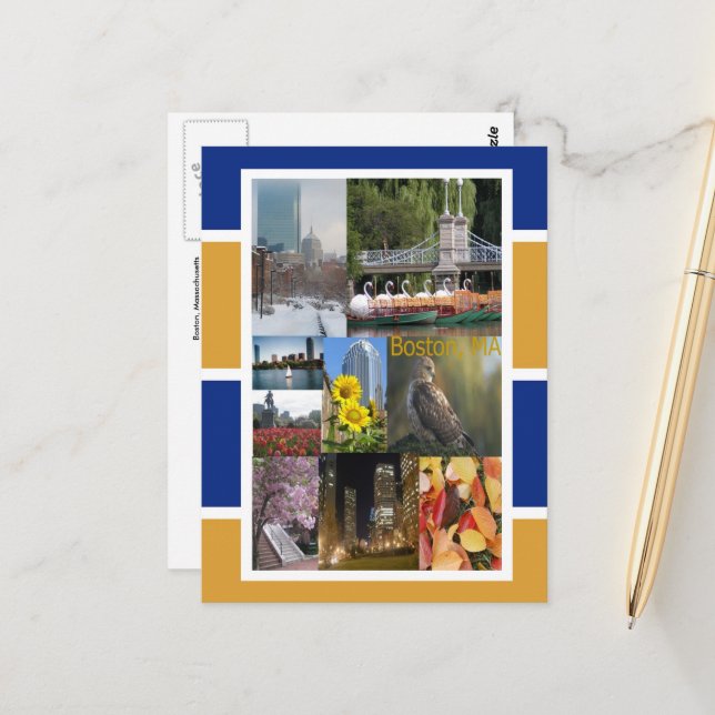 Boston, Massachusetts Postkarte (Vorderseite/Rückseite Beispiel)