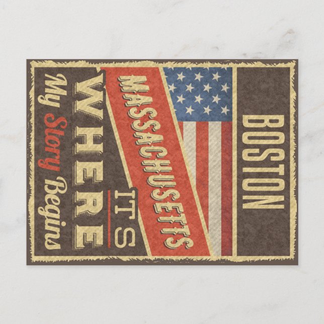 Boston Massachusetts Postkarte (Vorderseite)