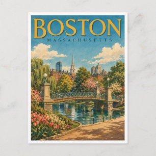 Boston Massachusetts Public Garden GeoSaga Postkarte