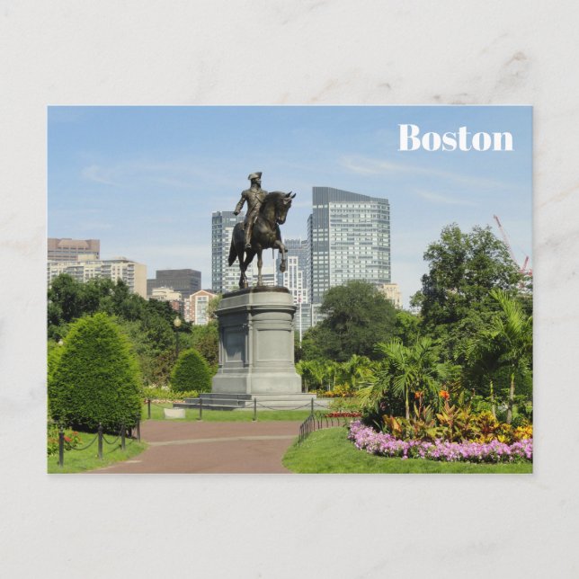 Boston Massachusetts Public Garden Travel Foto Postkarte (Vorderseite)