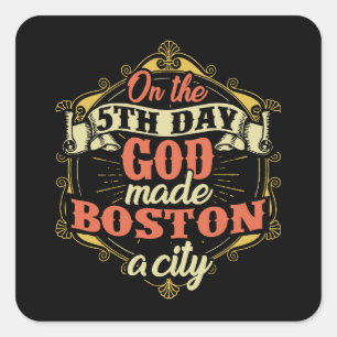 Boston Massachusetts Quadratischer Aufkleber