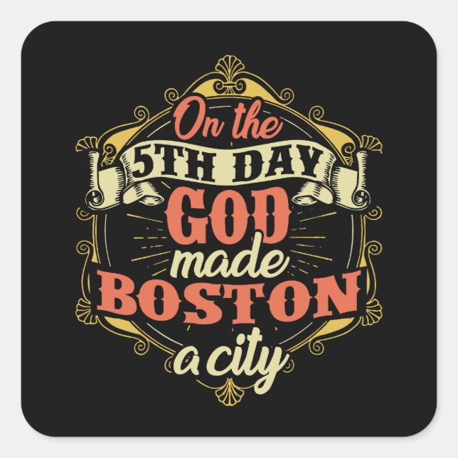 Boston Massachusetts Quadratischer Aufkleber (Vorderseite)