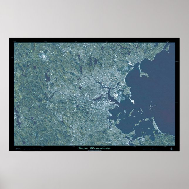 Boston, Massachusetts Satellitenposter Poster (Vorne)
