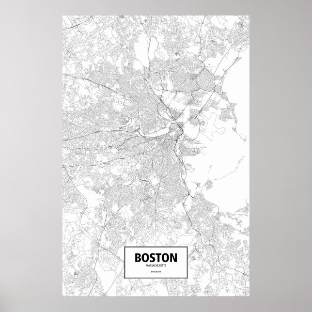 Boston, Massachusetts (schwarz auf weiß) Poster (Vorne)