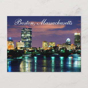 Boston Massachusetts Skyline bei Sunset Postcard Postkarte