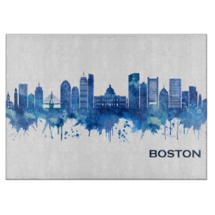 Boston Massachusetts Skyline Blue Schneidebrett