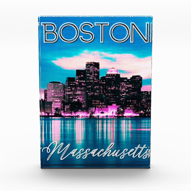 Boston Massachusetts Skyline Fotoblock (Vorderseite)