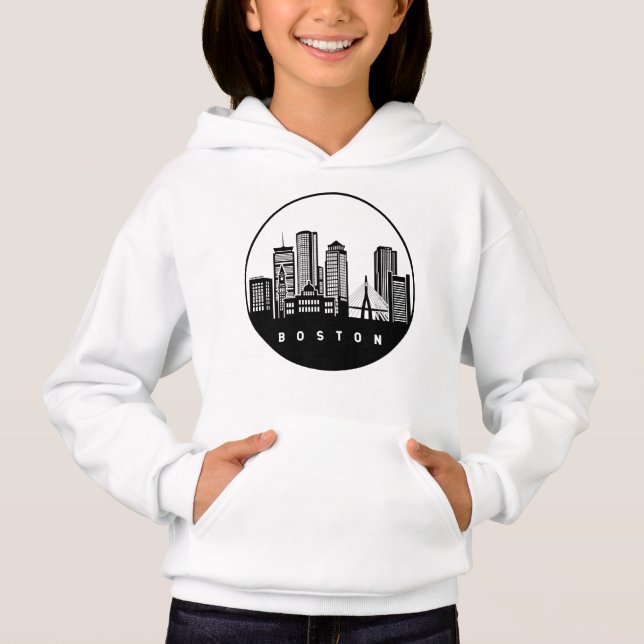 Boston Massachusetts Skyline Hoodie (Vorderseite)