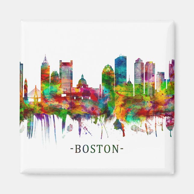 Boston Massachusetts Skyline Magnet (Vorne)