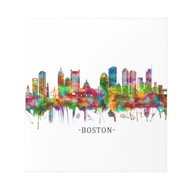 Boston Massachusetts Skyline Notizblock (Vorderseite)