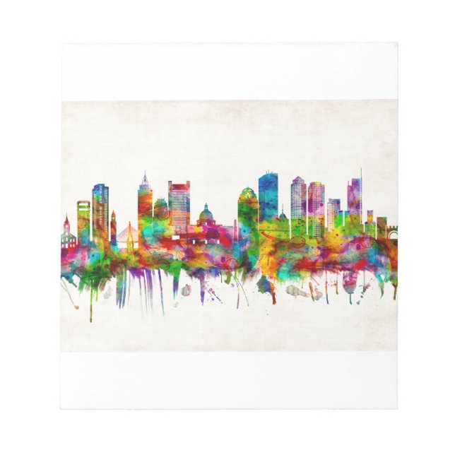 Boston Massachusetts Skyline Notizblock (Vorderseite)