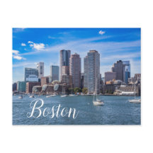 Boston Massachusetts Skyline Postcard Wasserfront