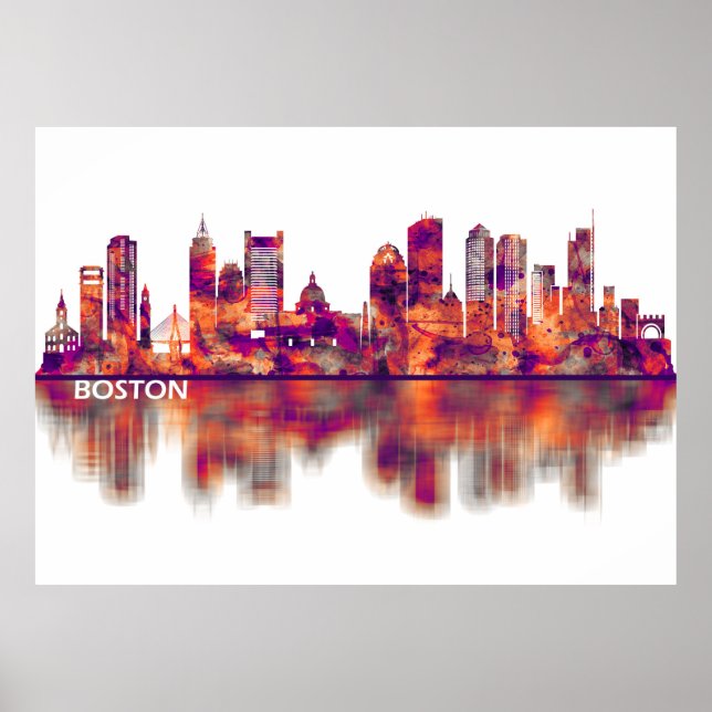 Boston Massachusetts Skyline Poster (Vorne)