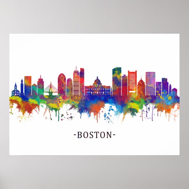 Boston Massachusetts Skyline Poster (Vorne)