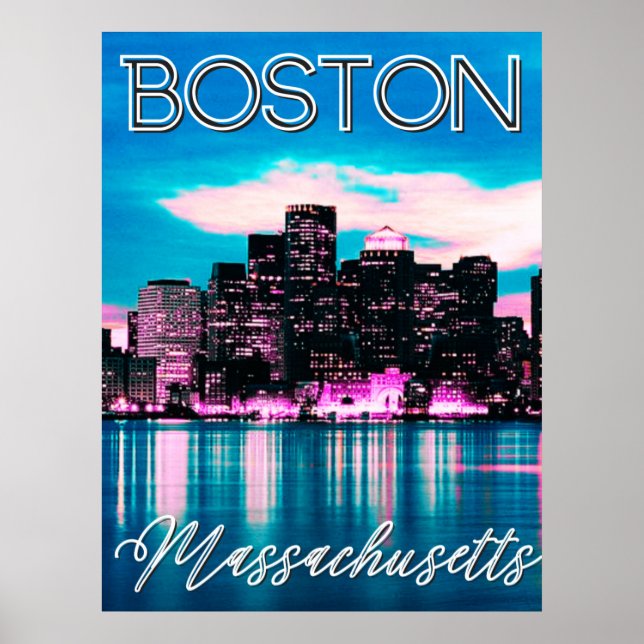 Boston Massachusetts Skyline Poster (Vorne)