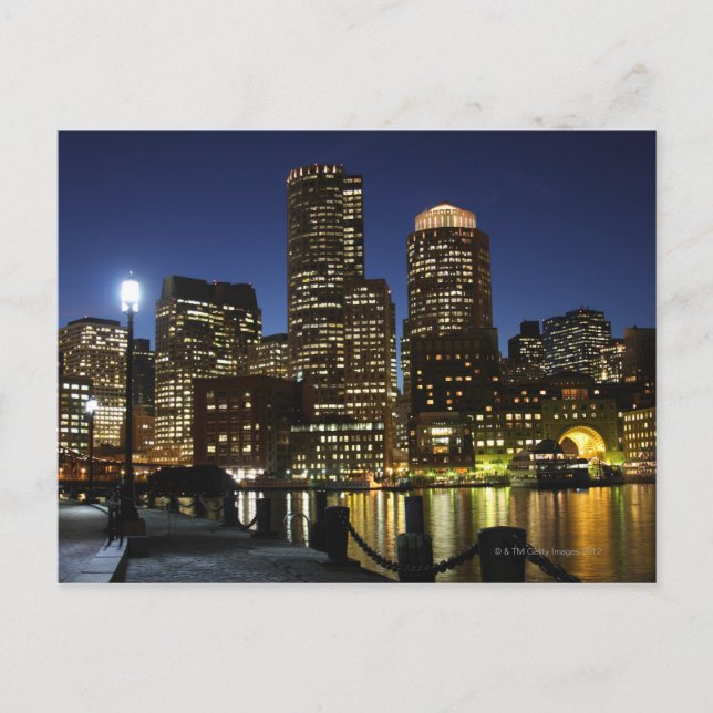 Boston, Massachusetts Skyline Postkarte (Vorderseite)