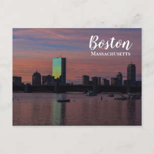 Boston Massachusetts Skyline Postkarte