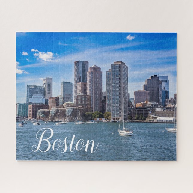 Boston Massachusetts Skyline Puzzle (Horizontal)