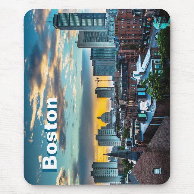 Boston Massachusetts Stadt Skyline Mauspad  (Vorne)