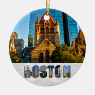 Boston Massachusetts Trinity Church Copley Square Keramik Ornament