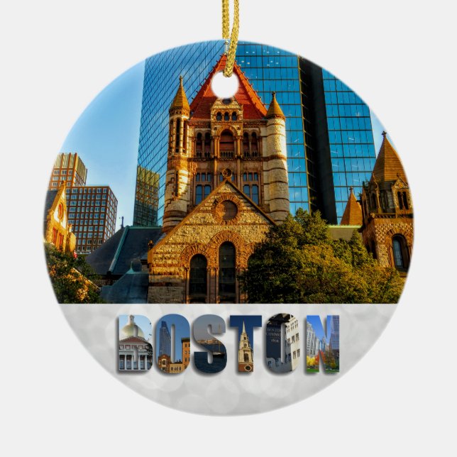 Boston Massachusetts Trinity Church Copley Square Keramik Ornament (Vorne)