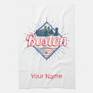 Boston Massachusetts United Staaten Vintag USA Geschirrtuch
