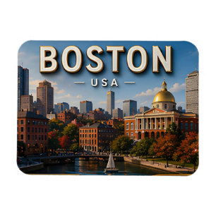 Boston Massachusetts Urlaubs-Souvenir-Geschenk Magnet