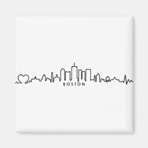 BOSTON Massachusetts USA City Skyline Silhouette Magnet