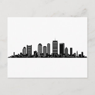 BOSTON Massachusetts USA City Skyline Silhouette Postkarte