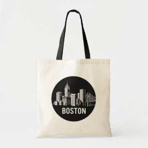 Boston Massachusetts, USA City Skyline Silhouette Tragetasche