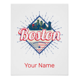 Boston Massachusetts Vereinigte Staaten Vintage US Poster
