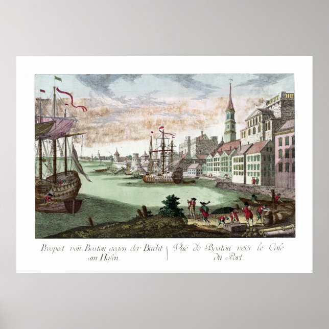 Boston Massachusetts View von Bay VINTAG Poster (Vorne)
