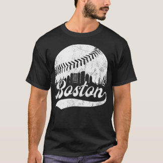 Boston Massachusetts Vintag Skyline Apparel T-Shirt