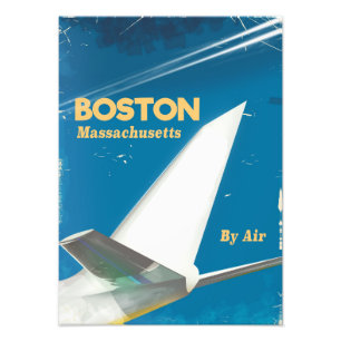 Boston Massachusetts Vintage-Flugposter Fotodruck