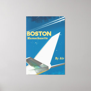 Boston Massachusetts Vintage-Flugposter Leinwanddruck
