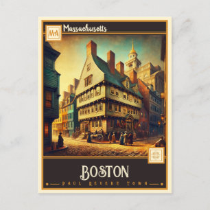 Boston, Massachusetts Vintage Postkarte