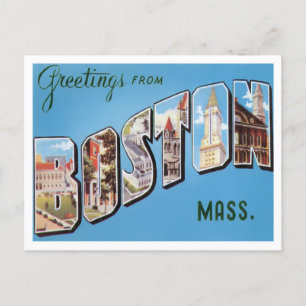 Boston, Massachusetts - Vintage Postkarte der groß