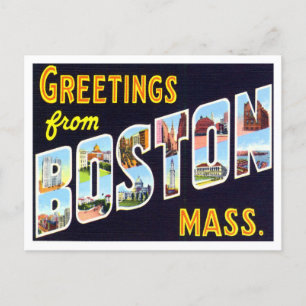 Boston, Massachusetts - Vintage Postkarte der groß
