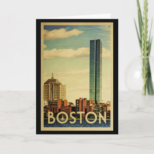 Boston Massachusetts Vintage Travel Karte